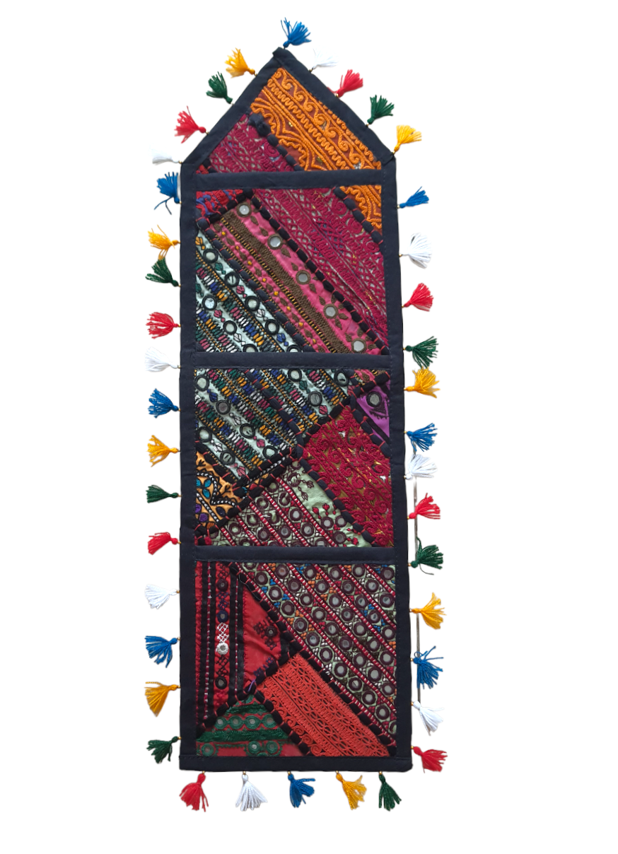 Handmade Embroidered Wall Pocket Hanging