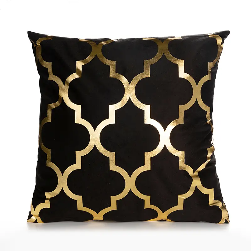 Black and Gold Sofa Cushion Cover