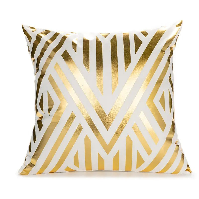 Golden Matrix White Sofa Cushion Cover