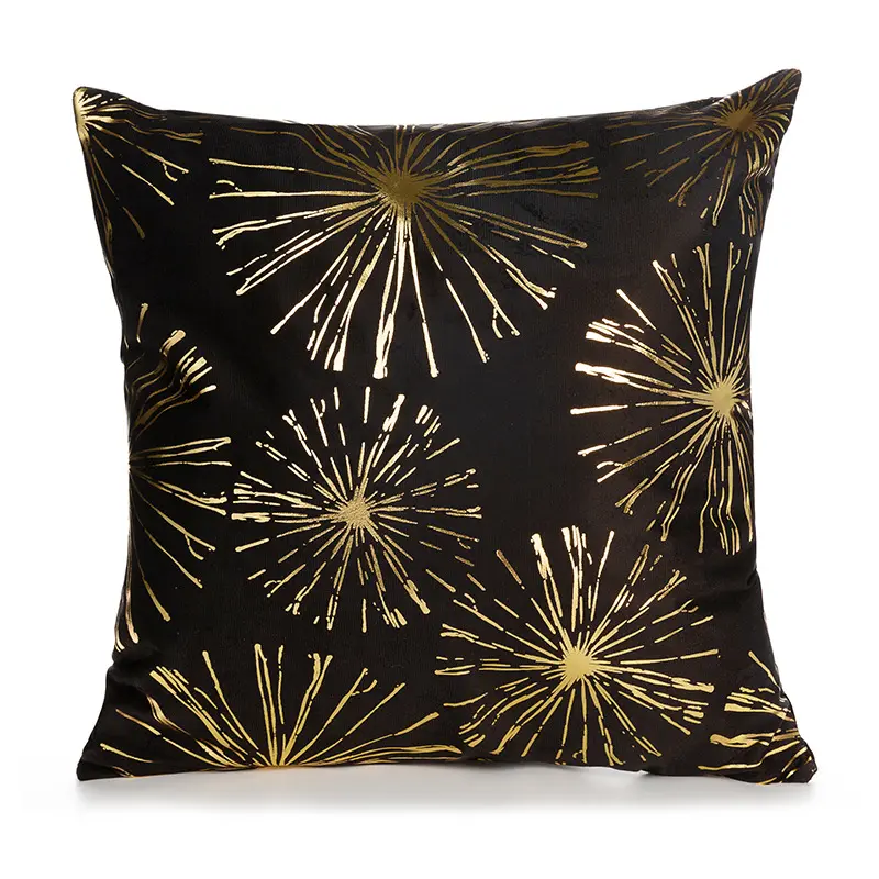 Sparkling Black and Golden Sofa Cushion Cover